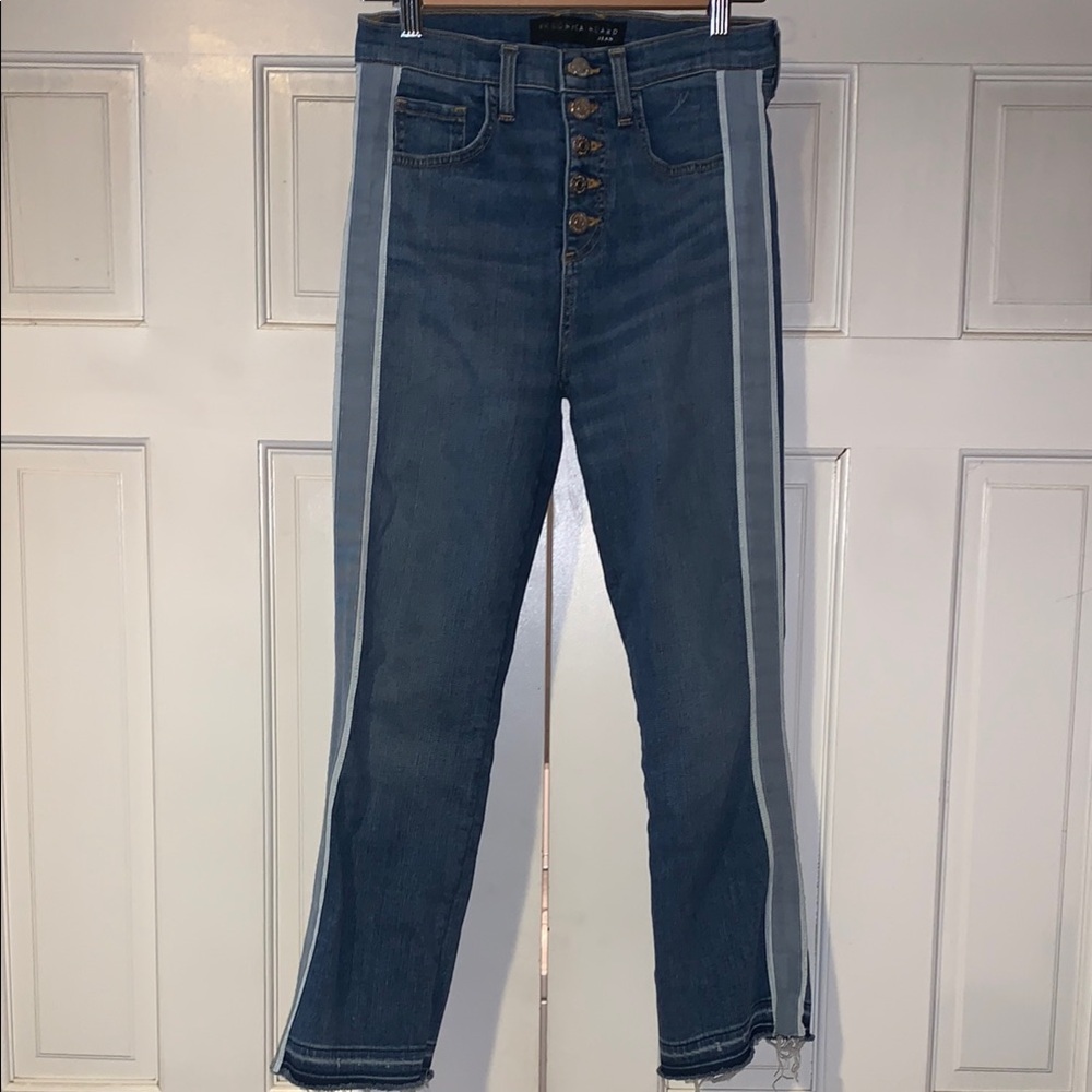 Veronica Beard carolyn baby boot high rise Jeans button fly